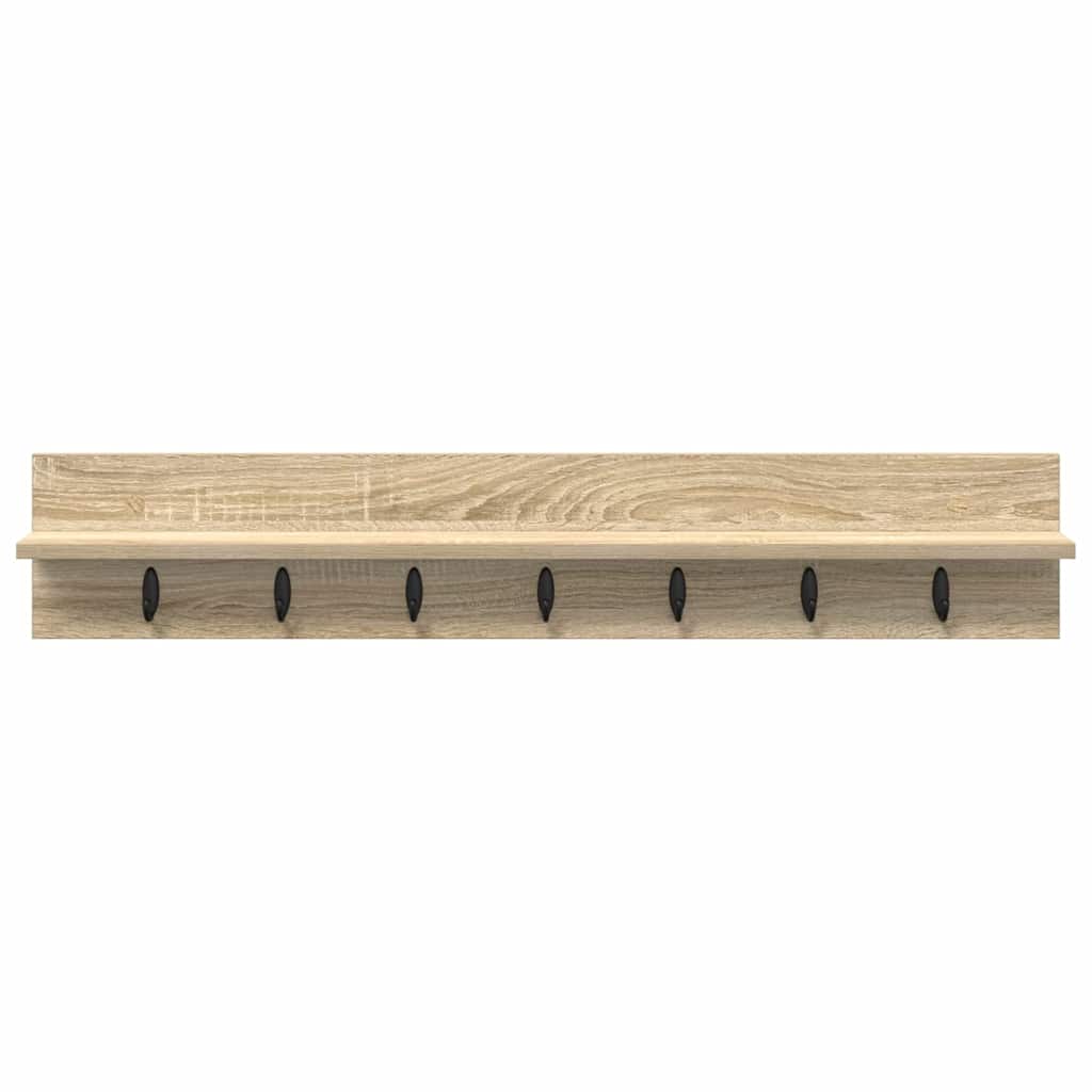 Wall-Mounted Coat Rack Sonoma Oak 100 x 10.5 x 18 cm