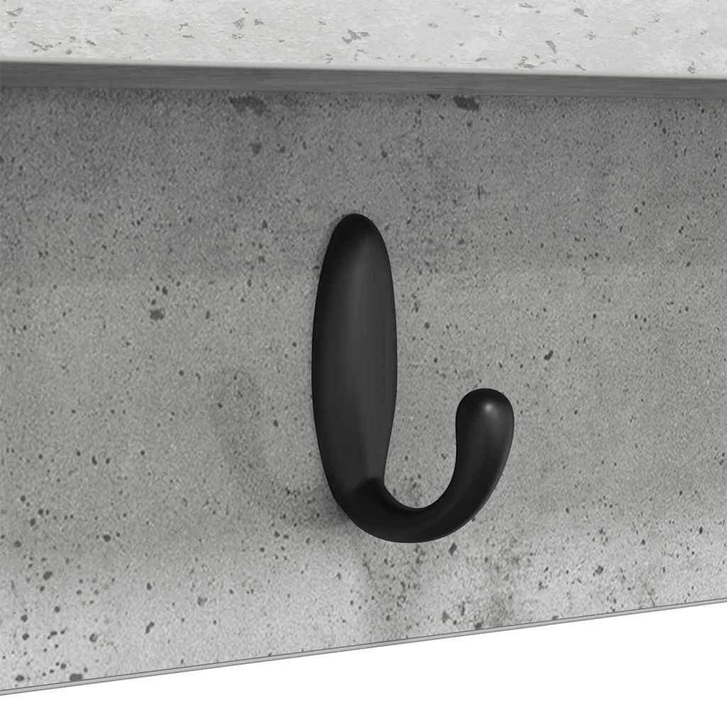 Wall-Mounted Coat Rack Wall-Mounted Concrete Grey