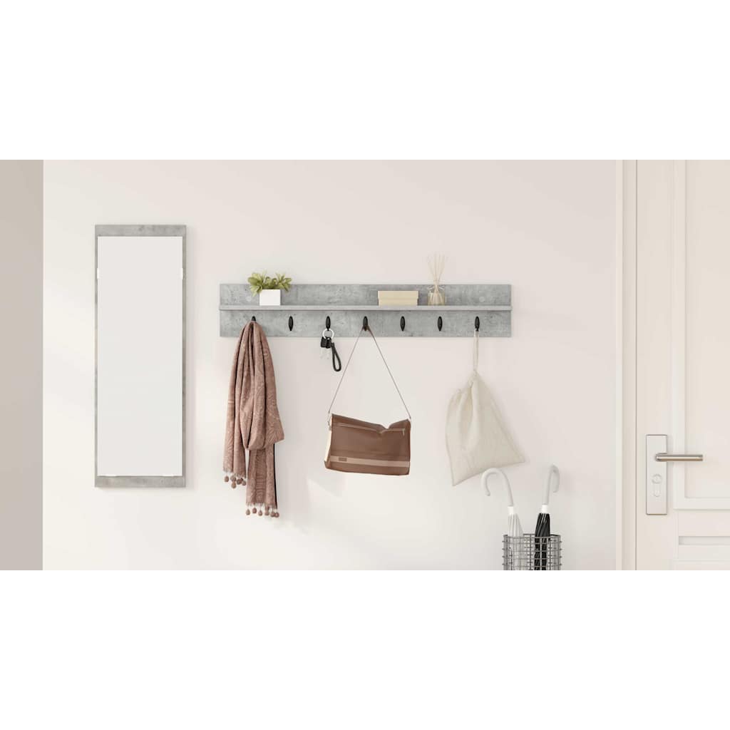 Wall-Mounted Coat Rack Concrete Grey 100 x 10.5 x 18 cm