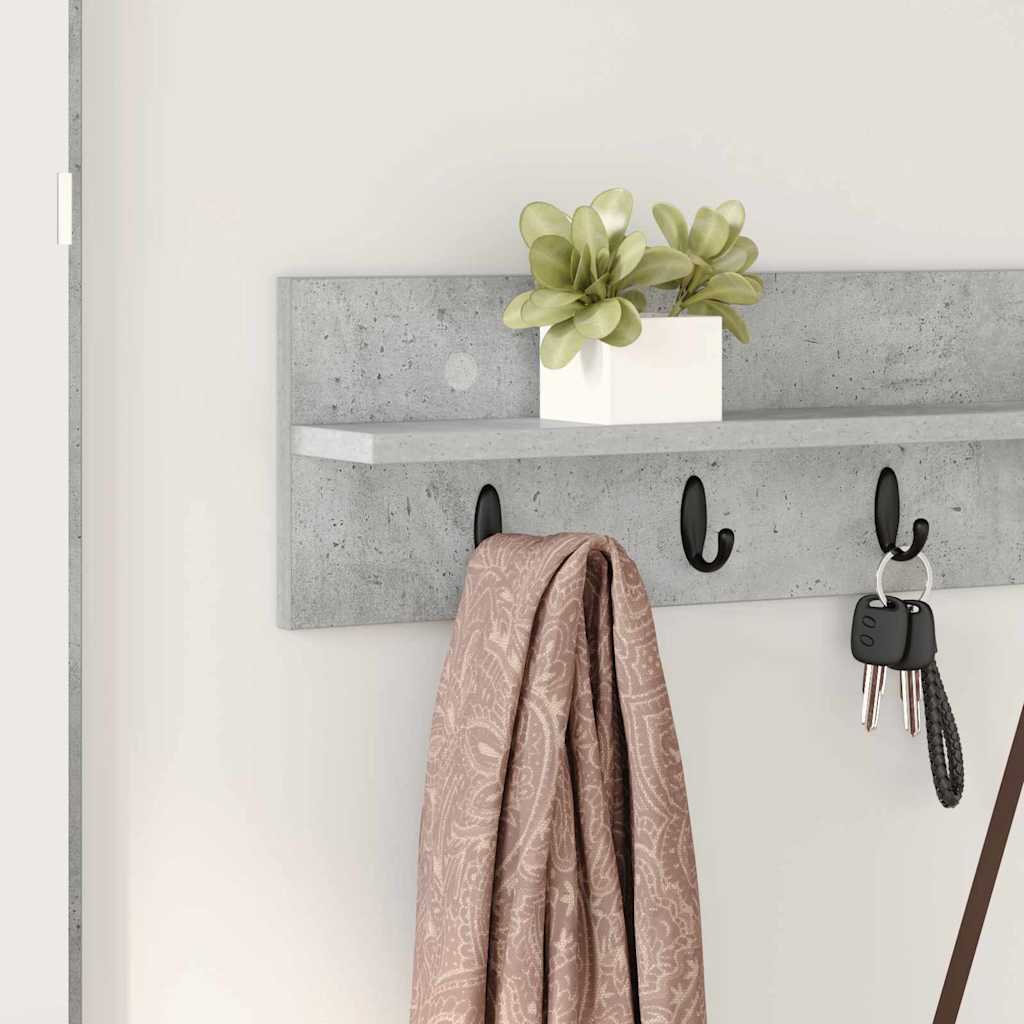 Wall-Mounted Coat Rack Wall-Mounted Concrete Grey