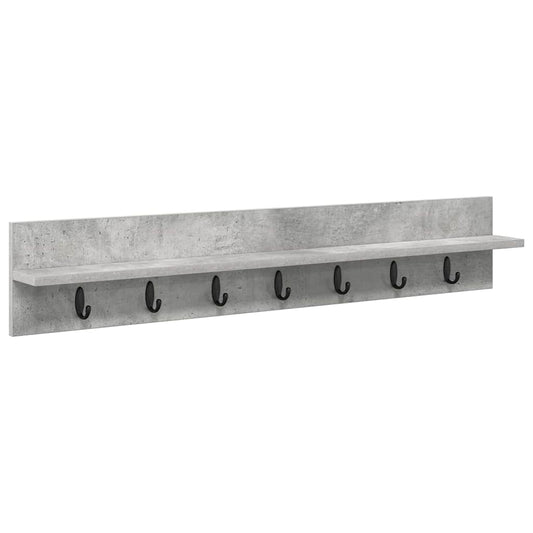 Wall-Mounted Coat Rack Concrete Grey 100 x 10.5 x 18 cm