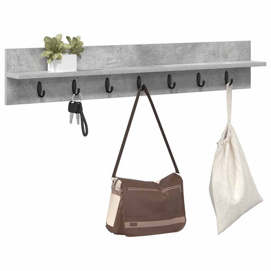 Wall-Mounted Coat Rack Concrete Grey 100 x 10.5 x 18 cm