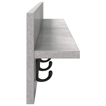Wall-Mounted Coat Rack Concrete Grey 100 x 10.5 x 18 cm