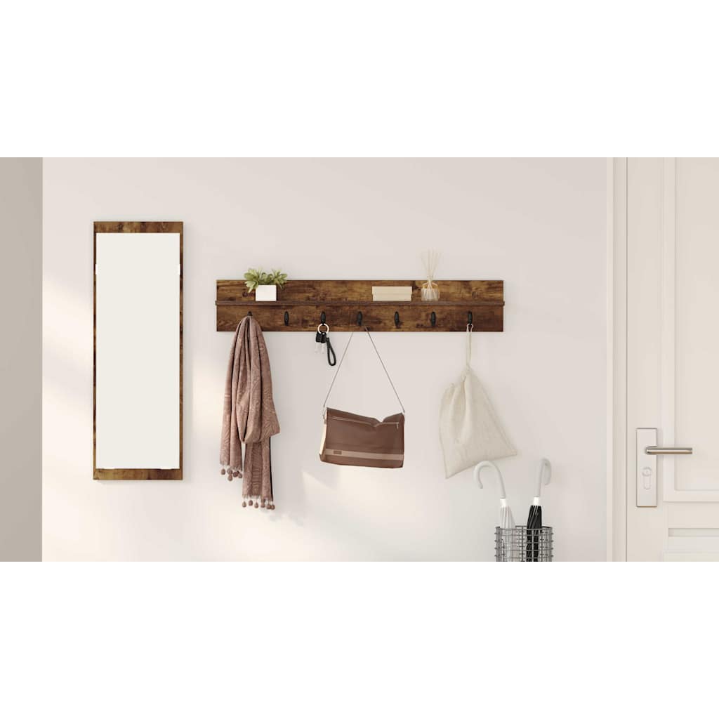 Wall-Mounted Coat Rack Smoked Oak 100 x 10.5 x 18 cm