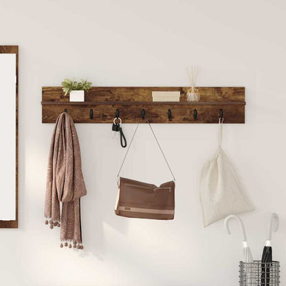 Wall-Mounted Coat Rack Smoked Oak 100 x 10.5 x 18 cm