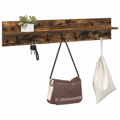 Wall-Mounted Coat Rack Smoked Oak 100 x 10.5 x 18 cm