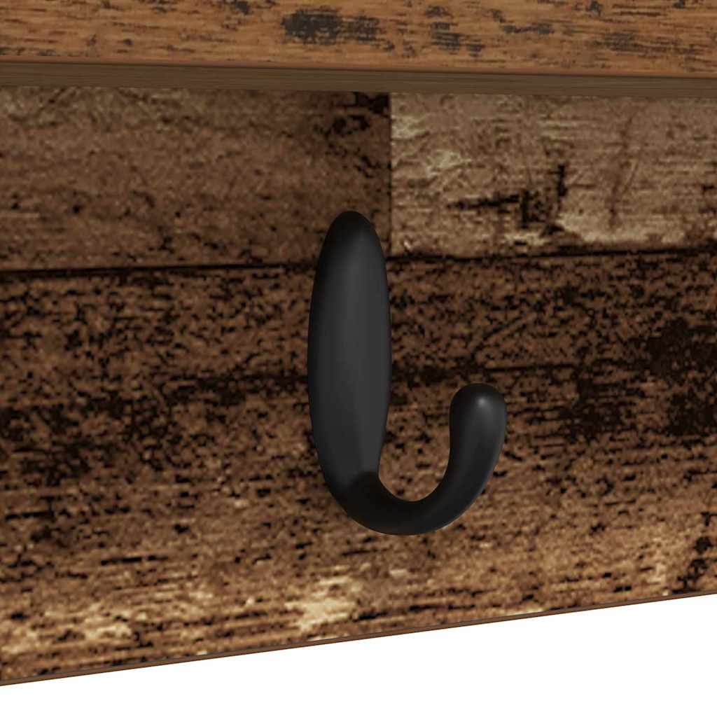 Wall-Mounted Coat Rack Wall-mounted Old Wood 100 x 10.5 x 18 cm