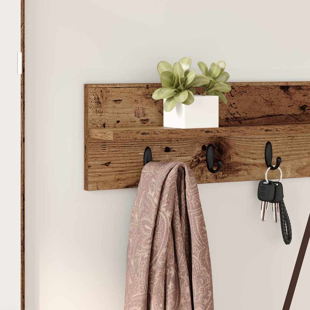 Wall-Mounted Coat Rack Wall-mounted Old Wood 100 x 10.5 x 18 cm