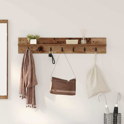 Wall-Mounted Coat Rack Wall-mounted Old Wood 100 x 10.5 x 18 cm