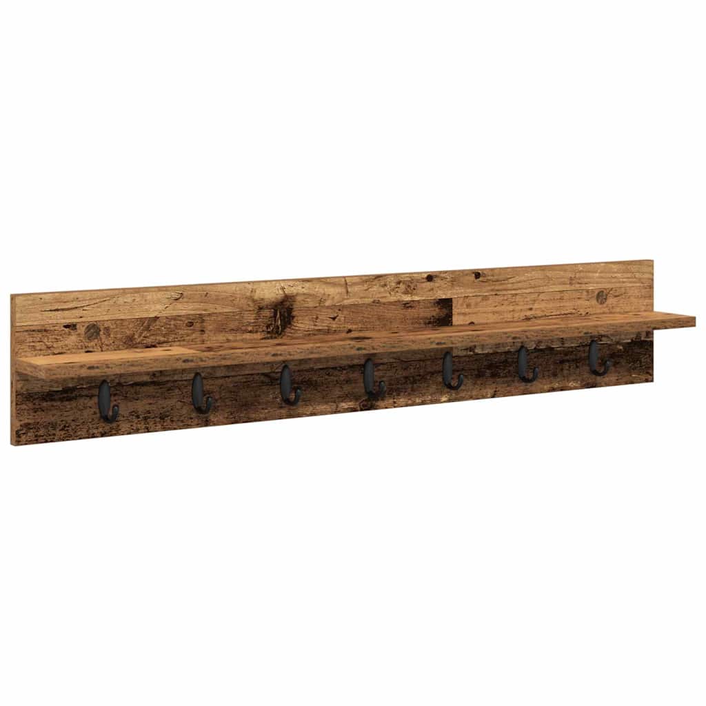 Wall-Mounted Coat Rack Wall-mounted Old Wood 100 x 10.5 x 18 cm