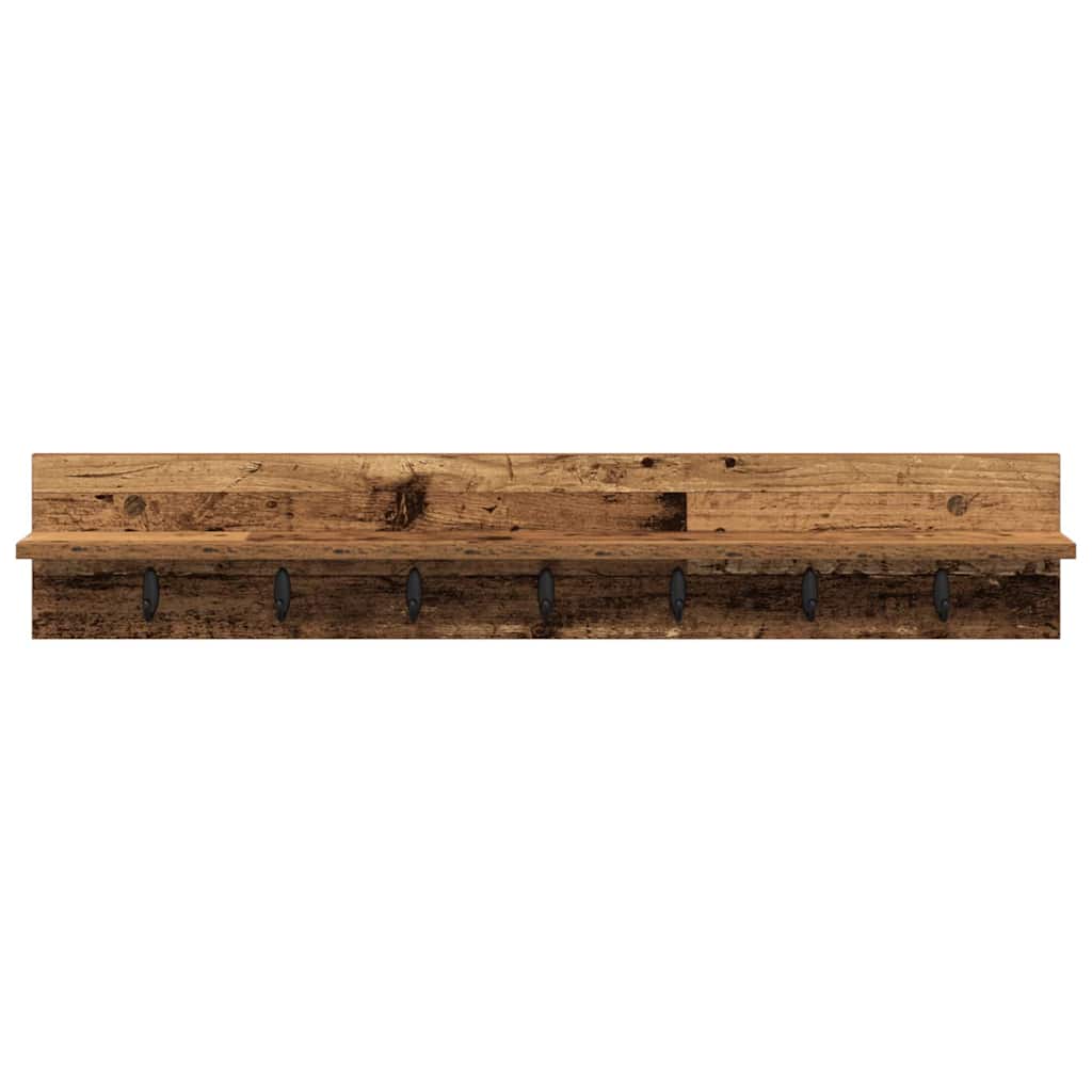Wall-Mounted Coat Rack Wall-mounted Old Wood 100 x 10.5 x 18 cm