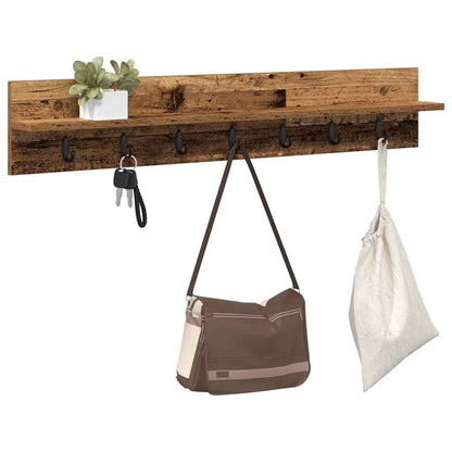 Wall-Mounted Coat Rack Wall-mounted Old Wood 100 x 10.5 x 18 cm