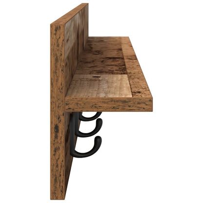 Wall-Mounted Coat Rack Wall-mounted Old Wood 100 x 10.5 x 18 cm