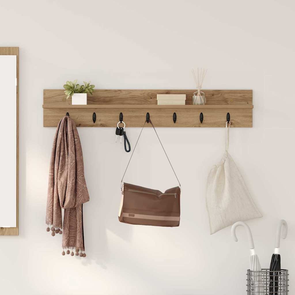 Wall-Mounted Coat Rack Artisan Oak 100 x 10.5 x 18 cm