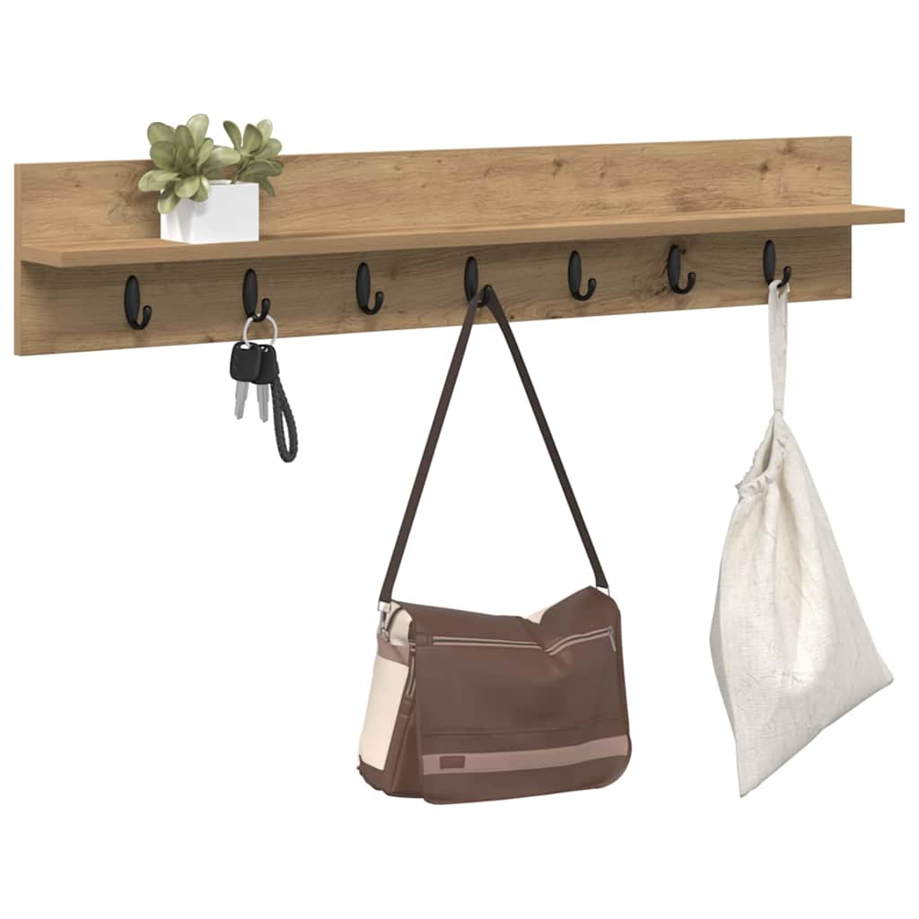 Wall-Mounted Coat Rack Artisan Oak 100 x 10.5 x 18 cm