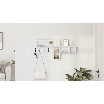 Wall-Mounted Coat Rack White 100 x 12 x 43.5 cm Engineered wood