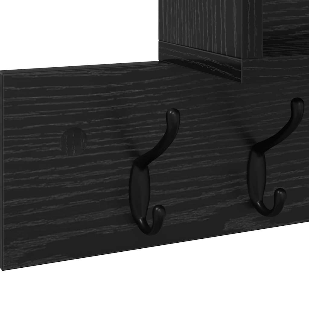 Wall-Mounted Coat Rack Wall-Mounted Black Oak Engineered wood