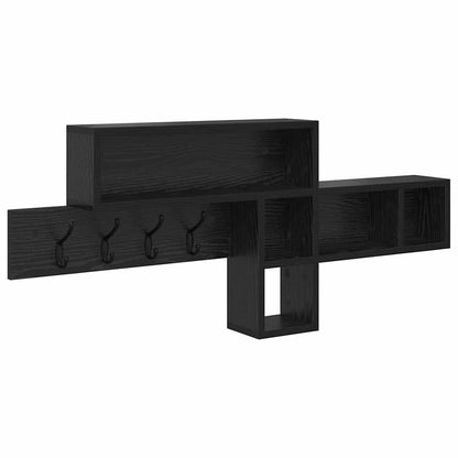 Wall-Mounted Coat Rack Wall-Mounted Black Oak Engineered wood