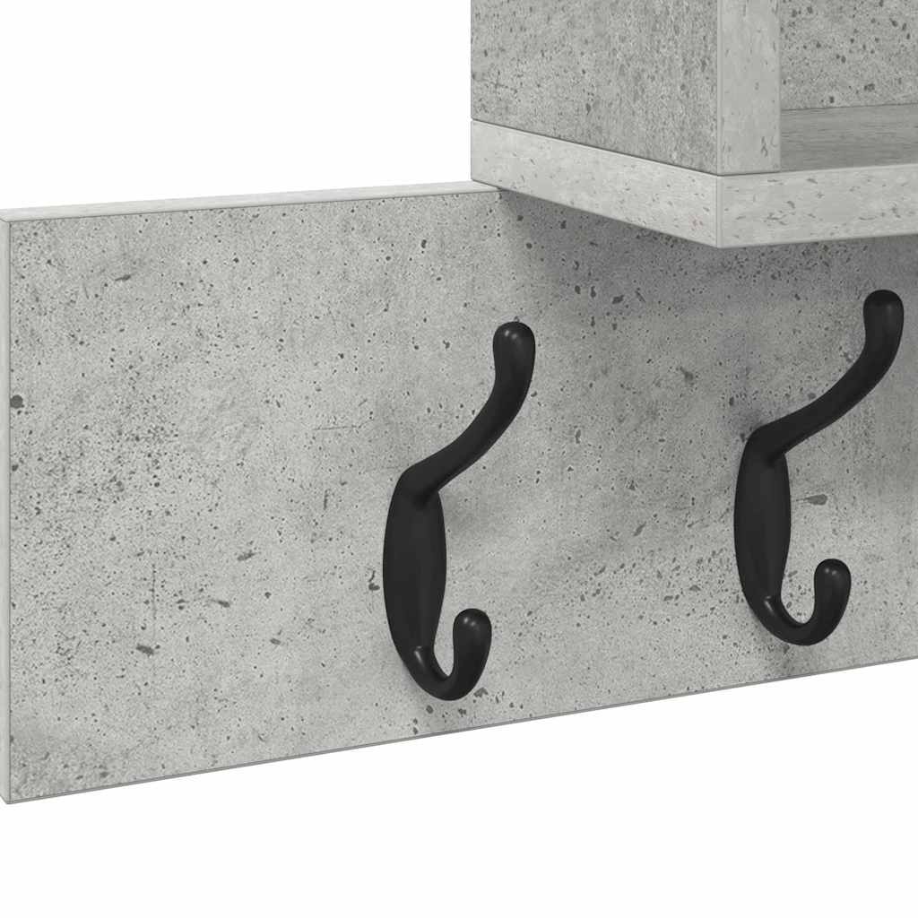 Wall-Mounted Coat Rack Wall-Mounted Concrete Grey