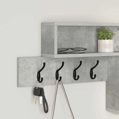 Wall-Mounted Coat Rack Wall-Mounted Concrete Grey
