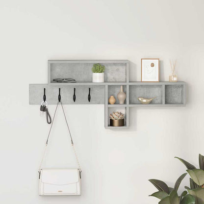 Wall-Mounted Coat Rack Concrete Grey 100 x 12 x 43.5 cm