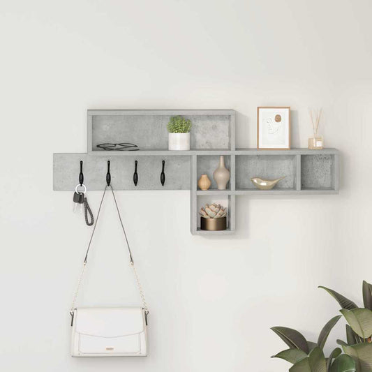Wall-Mounted Coat Rack Concrete Grey 100 x 12 x 43.5 cm