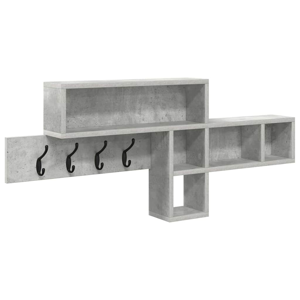 Wall-Mounted Coat Rack Concrete Grey 100 x 12 x 43.5 cm
