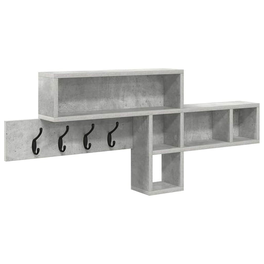 Wall-Mounted Coat Rack Concrete Grey 100 x 12 x 43.5 cm