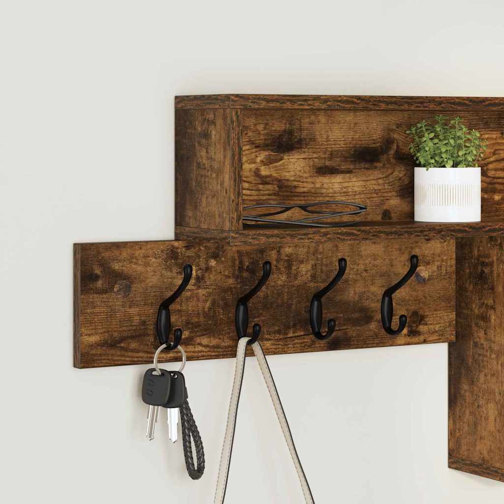 Wall-Mounted Coat Rack Wall-Mounted Smoked Oak Engineered wood