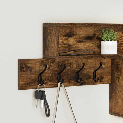 Wall-Mounted Coat Rack Wall-Mounted Smoked Oak Engineered wood