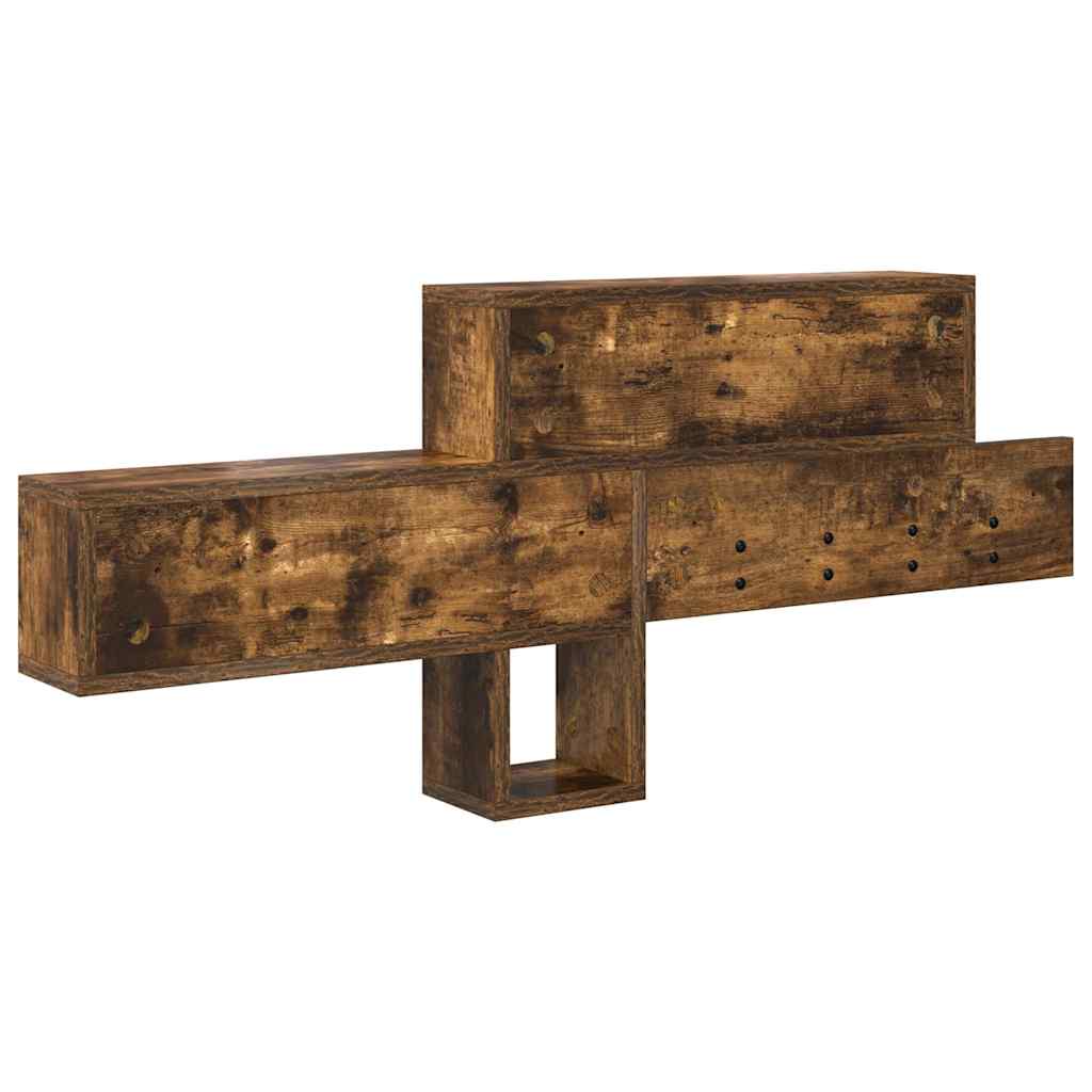 Wall-Mounted Coat Rack with Shelf Smoked Oak 100 x 12 x 43.5 cm
