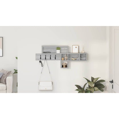 Wall-Mounted Coat Rack Grey Sonoma 100 x 12 x 43.5 cm