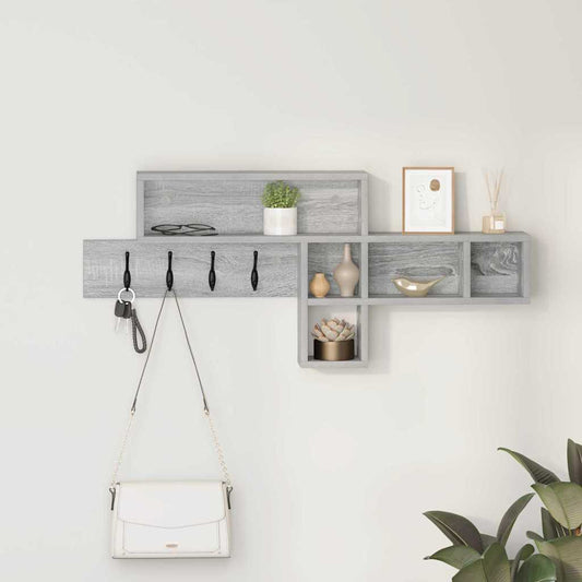 Wall-Mounted Coat Rack Grey Sonoma 100 x 12 x 43.5 cm