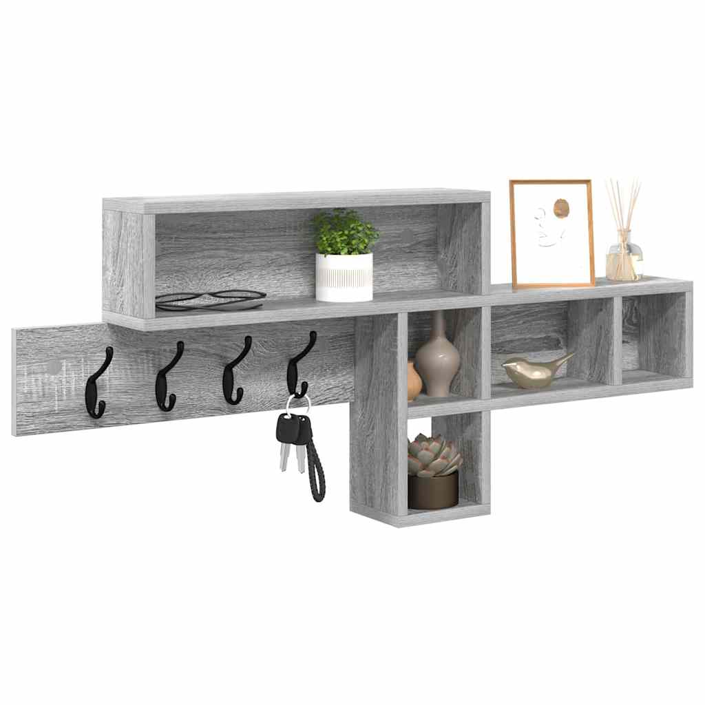 Wall-Mounted Coat Rack Grey Sonoma 100 x 12 x 43.5 cm
