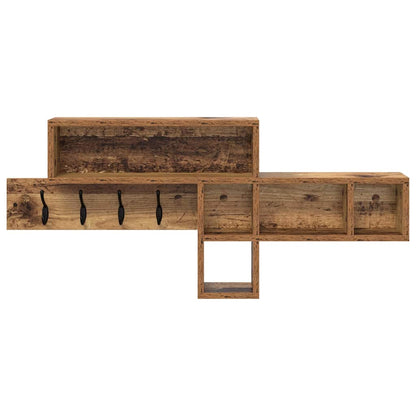 Wall-Mounted Coat Rack with Shelf Old Wood 100 x 12 x 43.5 cm