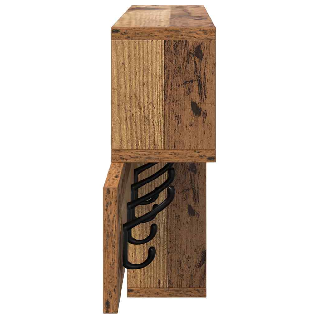 Wall-Mounted Coat Rack with Shelf Old Wood 100 x 12 x 43.5 cm