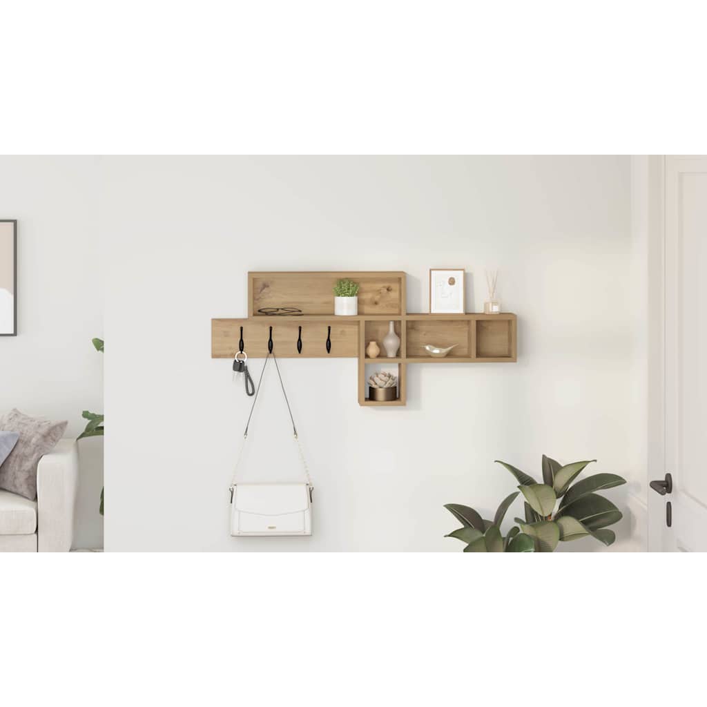 Wall-Mounted Coat Rack Artisan Oak 100 x 12 x 43.5 cm
