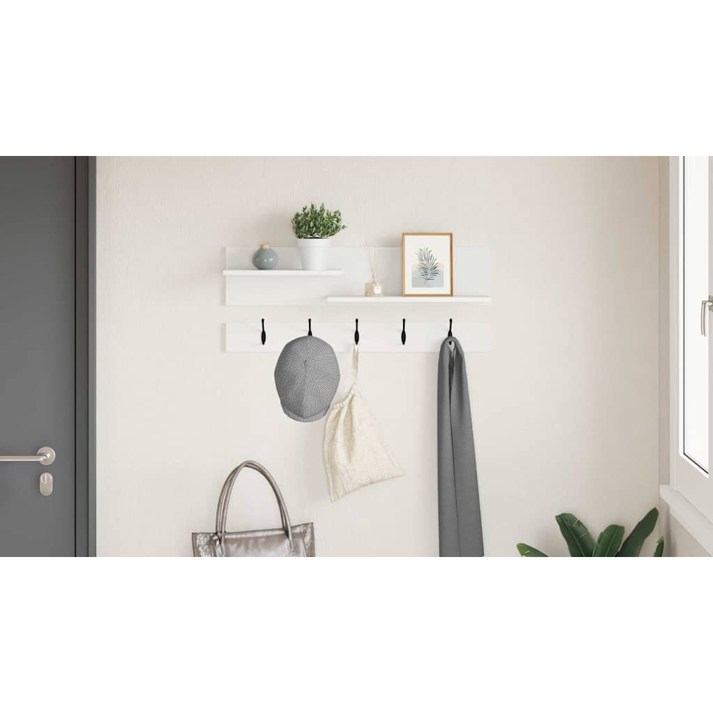 Wall-Mounted Coat Rack White 90 x 15 x 36 cm Engineered wood