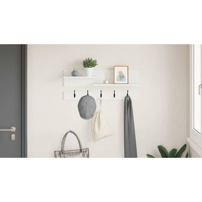 Wall-Mounted Coat Rack White 90 x 15 x 36 cm Engineered wood