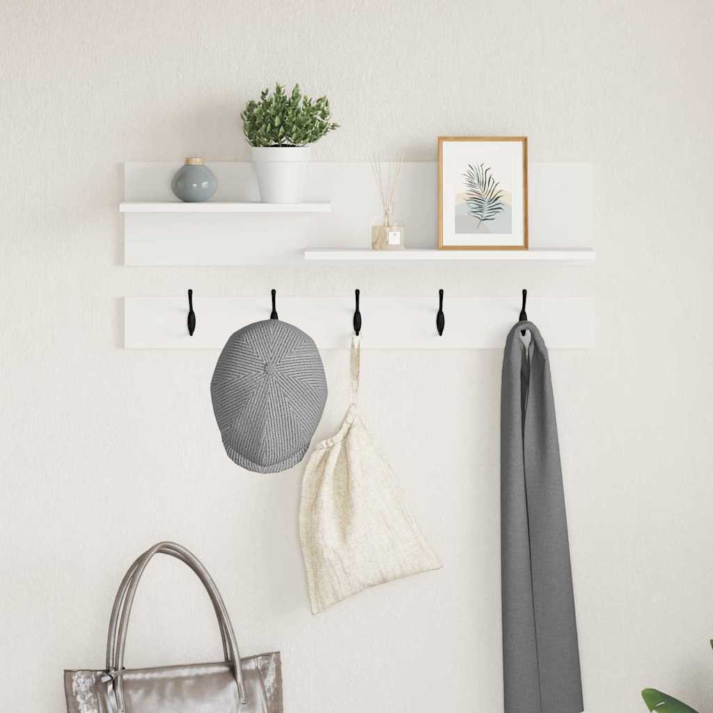 Wall-Mounted Coat Rack Wall-Mounted White 90 x 15 x 36 cm