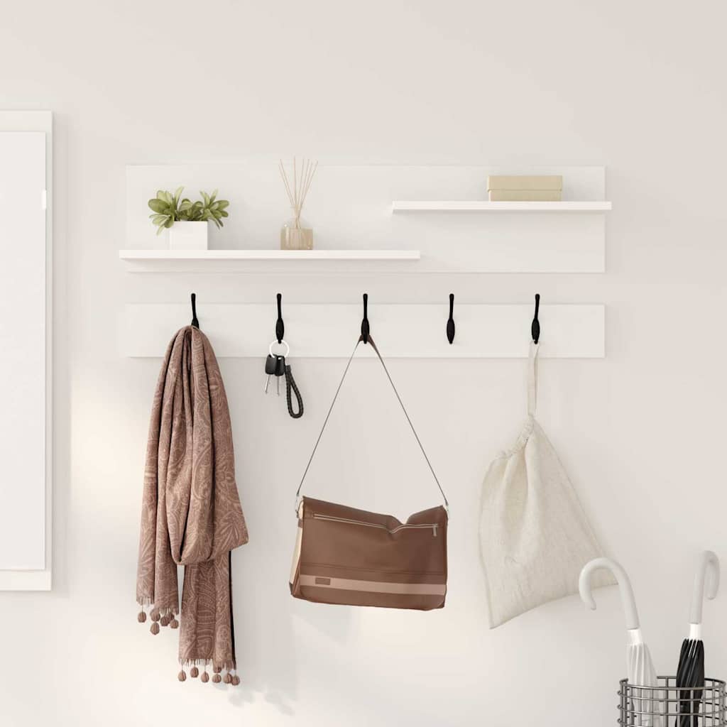 Wall-Mounted Coat Rack White 90 x 15 x 36 cm Engineered wood