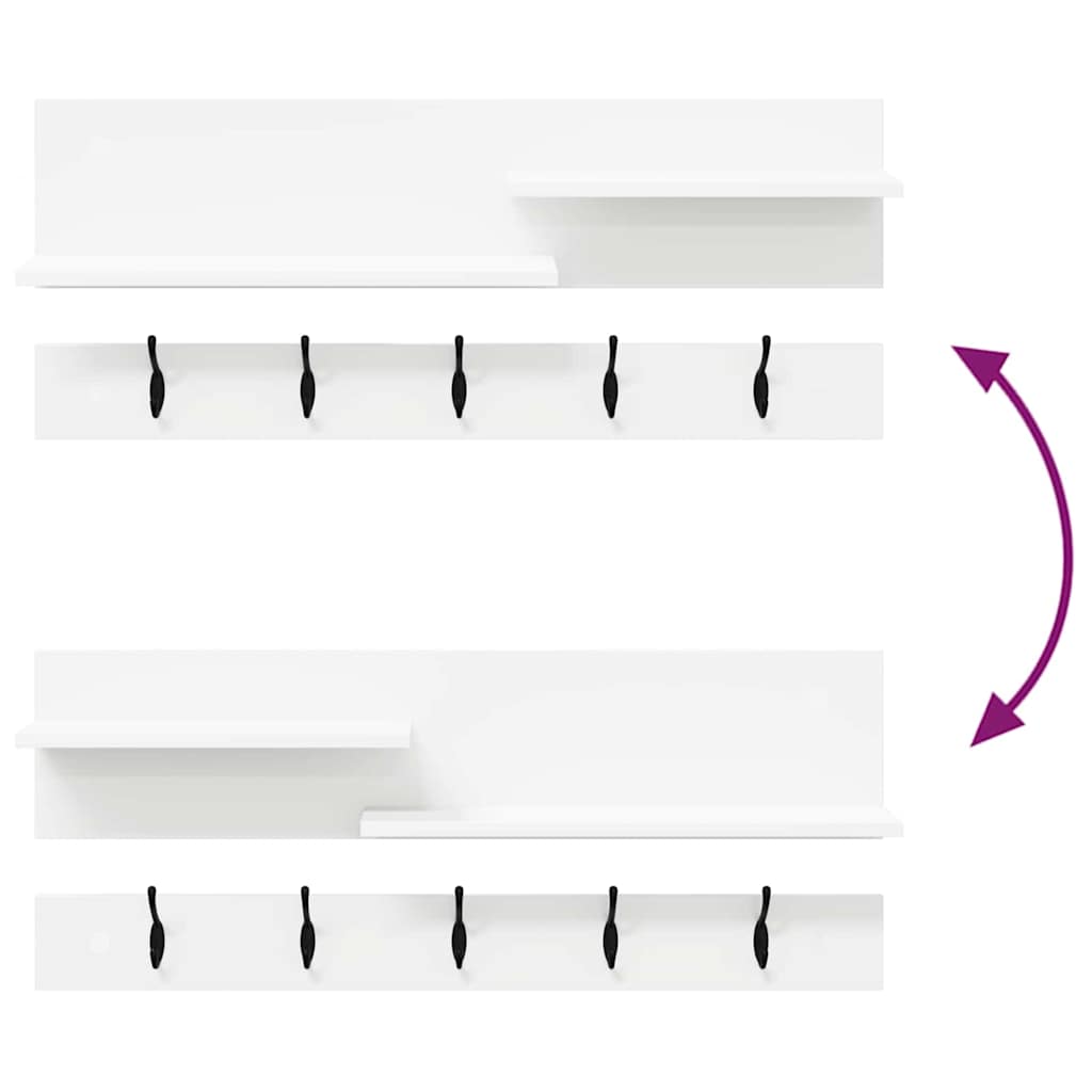 Wall-Mounted Coat Rack Wall-Mounted White 90 x 15 x 36 cm