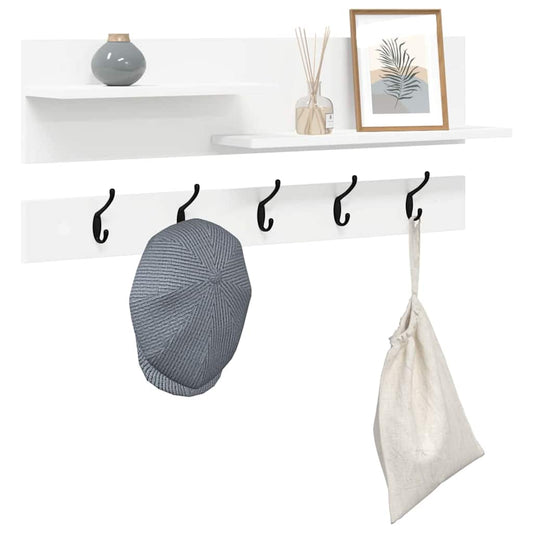 Wall-Mounted Coat Rack White 90 x 15 x 36 cm Engineered wood