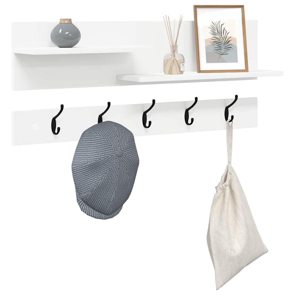 Wall-Mounted Coat Rack Wall-Mounted White 90 x 15 x 36 cm