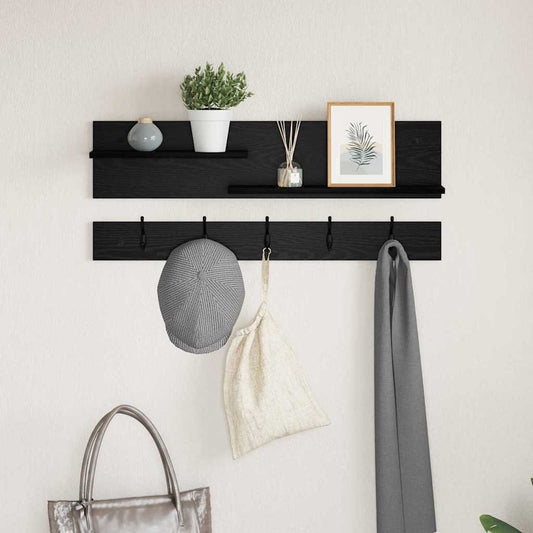 Wall-Mounted Coat Rack Wall-Mounted Black Oak 90 x 15 x 36 cm
