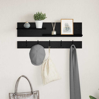 Wall-Mounted Coat Rack Wall-Mounted Black Oak 90 x 15 x 36 cm