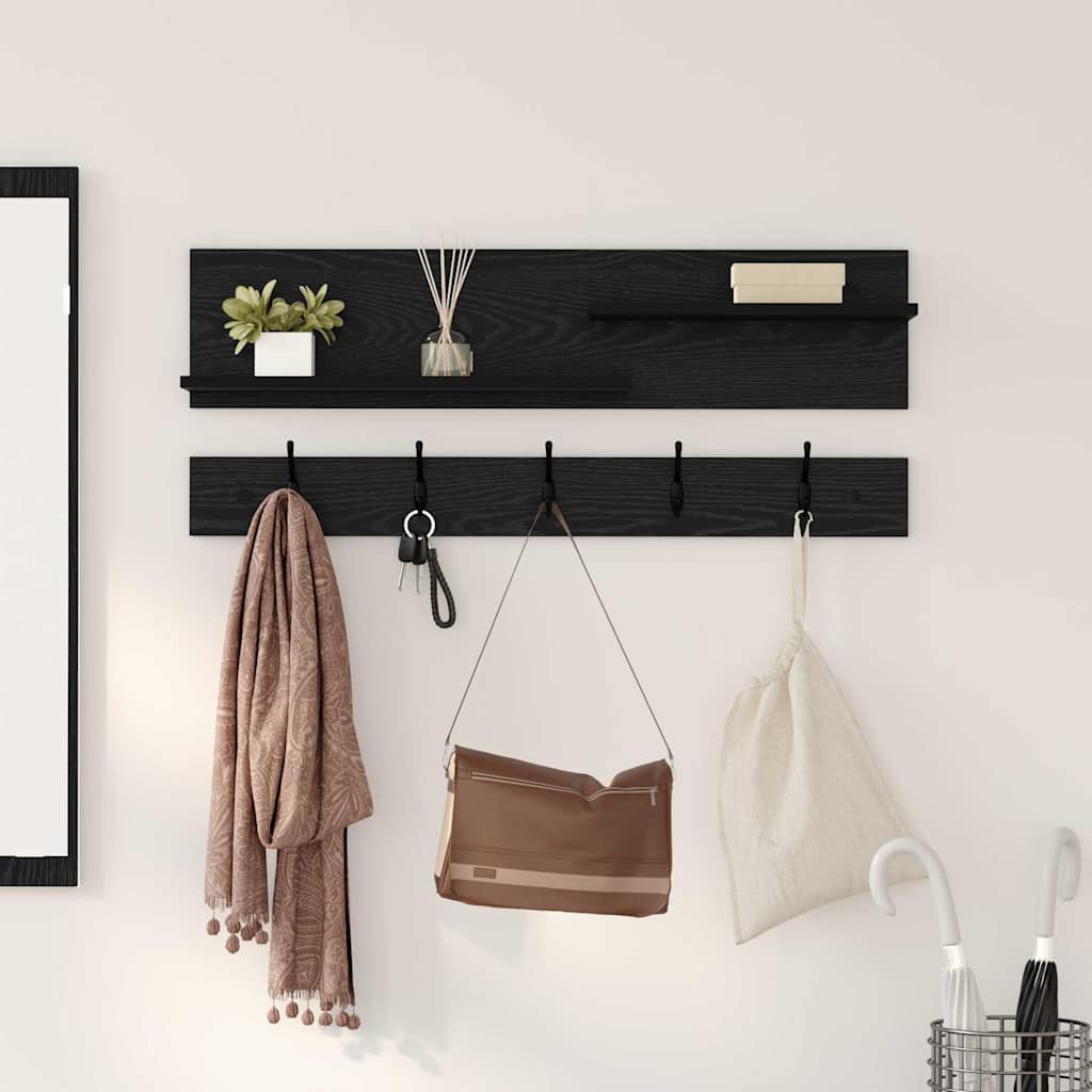 Wall-Mounted Coat Rack Wall-Mounted Black Oak 90 x 15 x 36 cm
