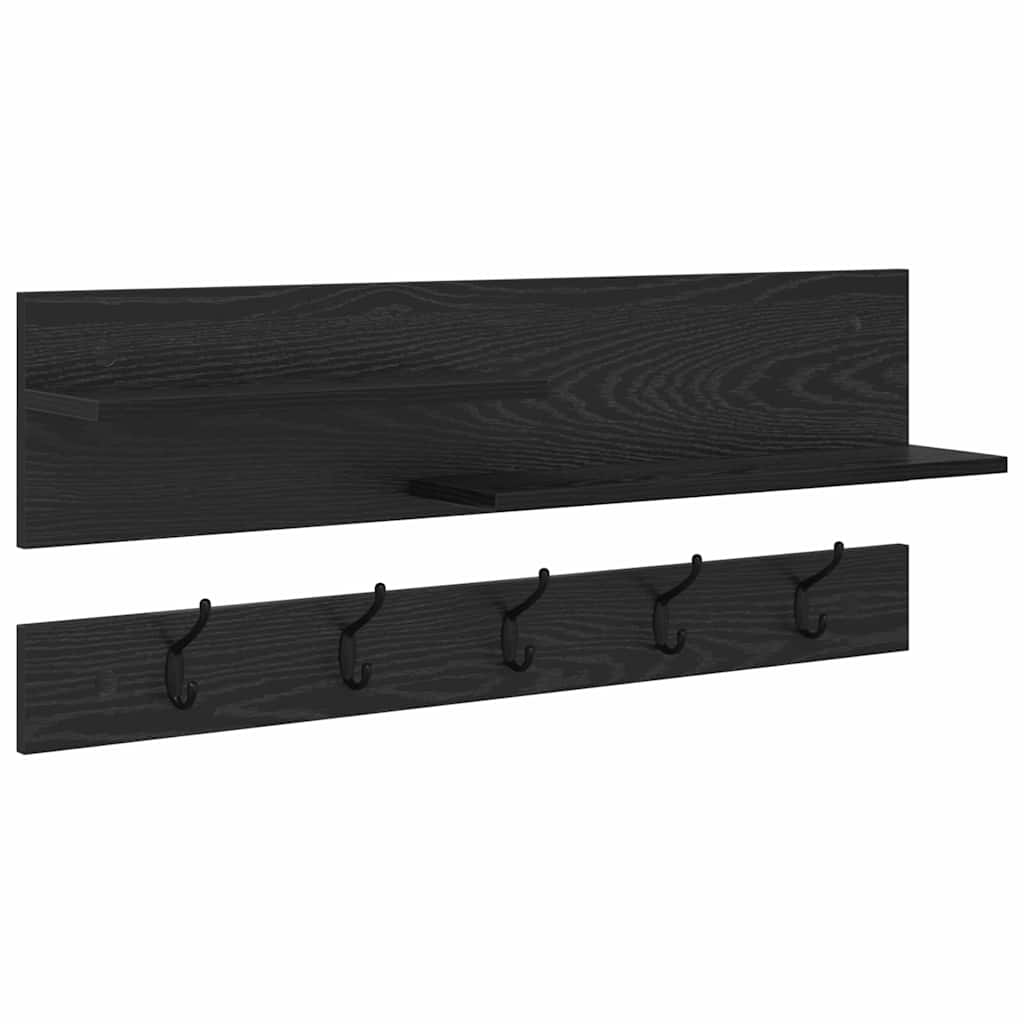 Wall-Mounted Coat Rack Wall-Mounted Black Oak 90 x 15 x 36 cm