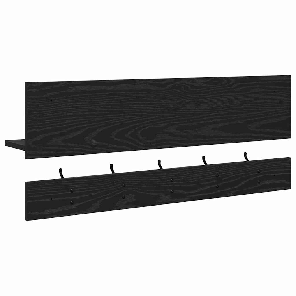 Wall-Mounted Coat Rack Wall-Mounted Black Oak 90 x 15 x 36 cm