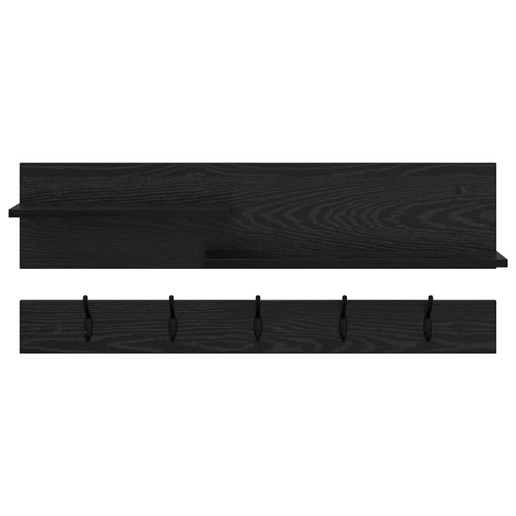Wall-Mounted Coat Rack Wall-Mounted Black Oak 90 x 15 x 36 cm